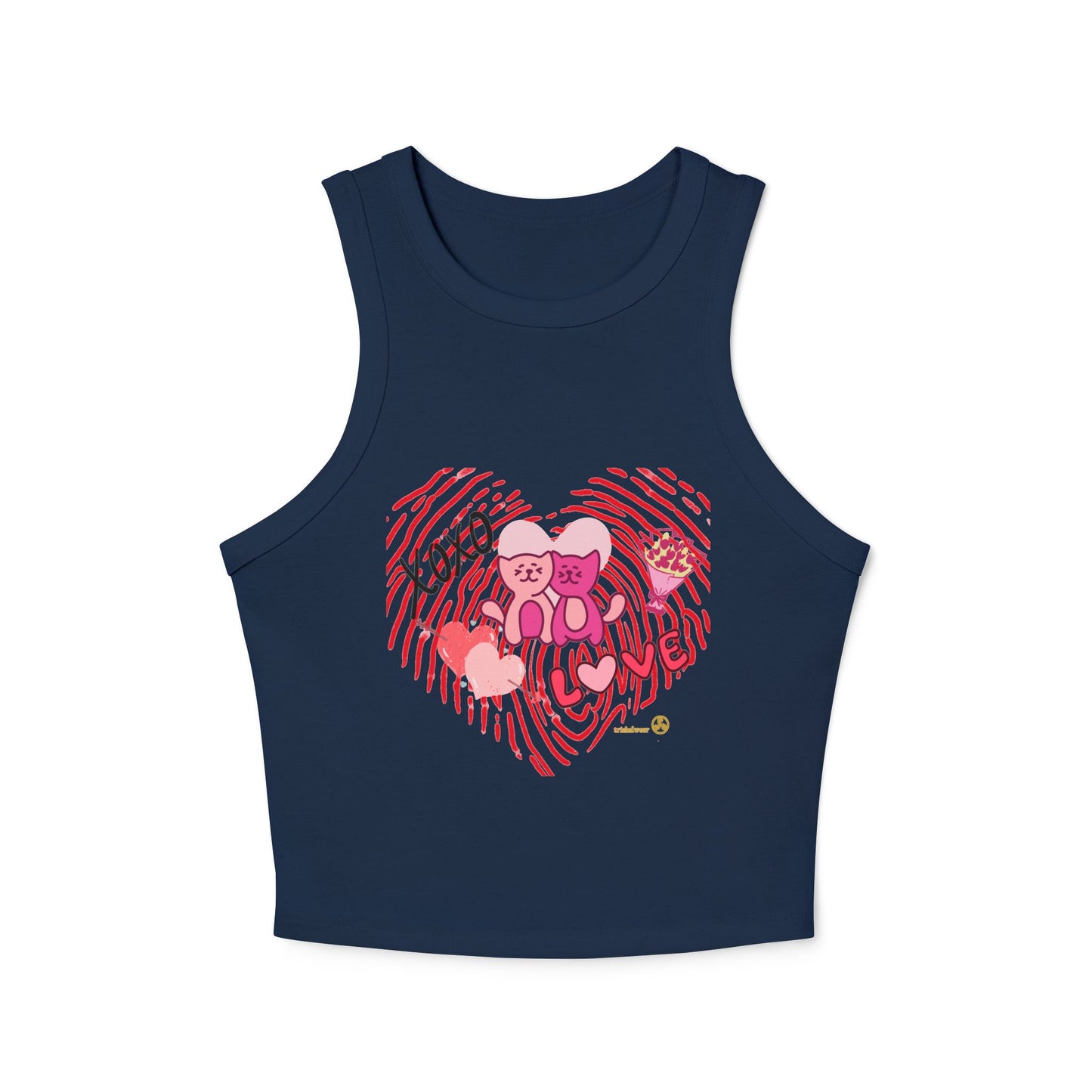 heart Women's Micro Rib Racer Tank Top