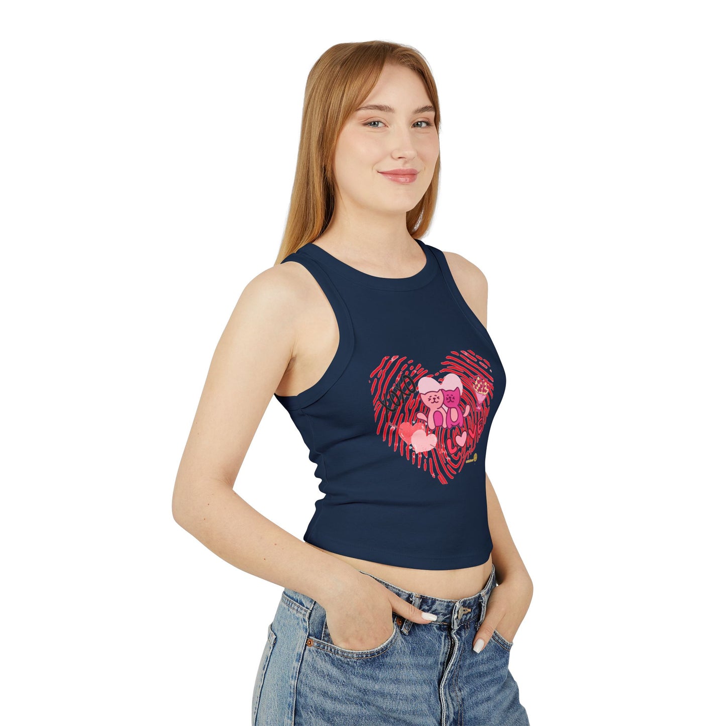 heart Women's Micro Rib Racer Tank Top