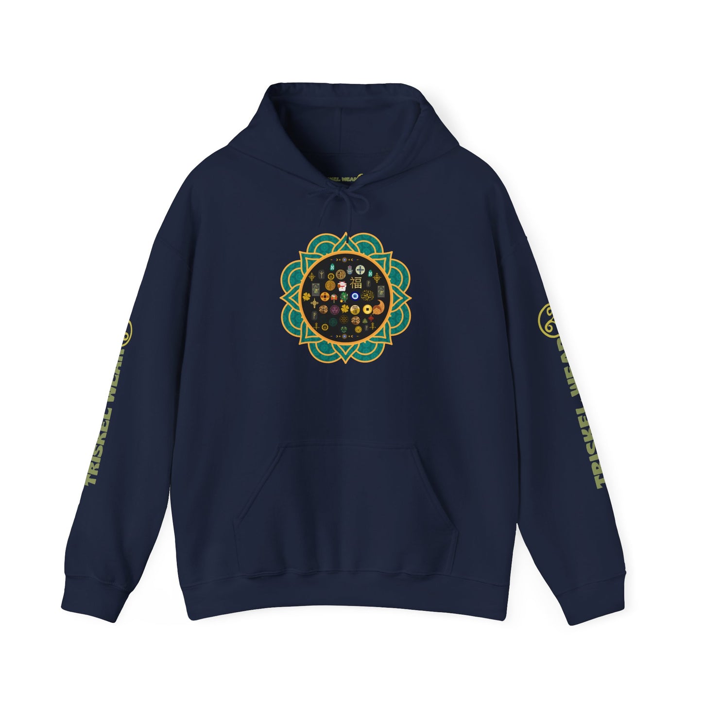 Hooded Sweatshirt with Sigils for Good Luck and Spiritual Protection