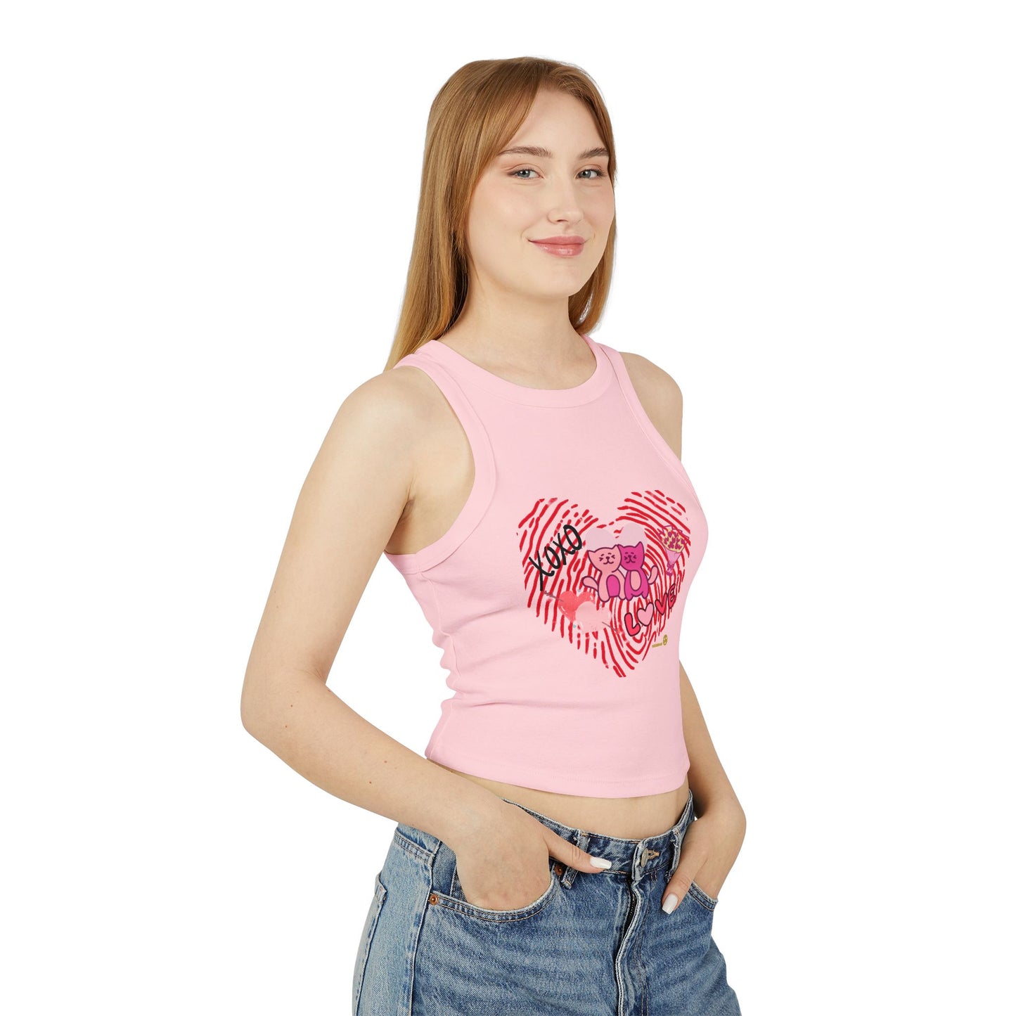 heart Women's Micro Rib Racer Tank Top