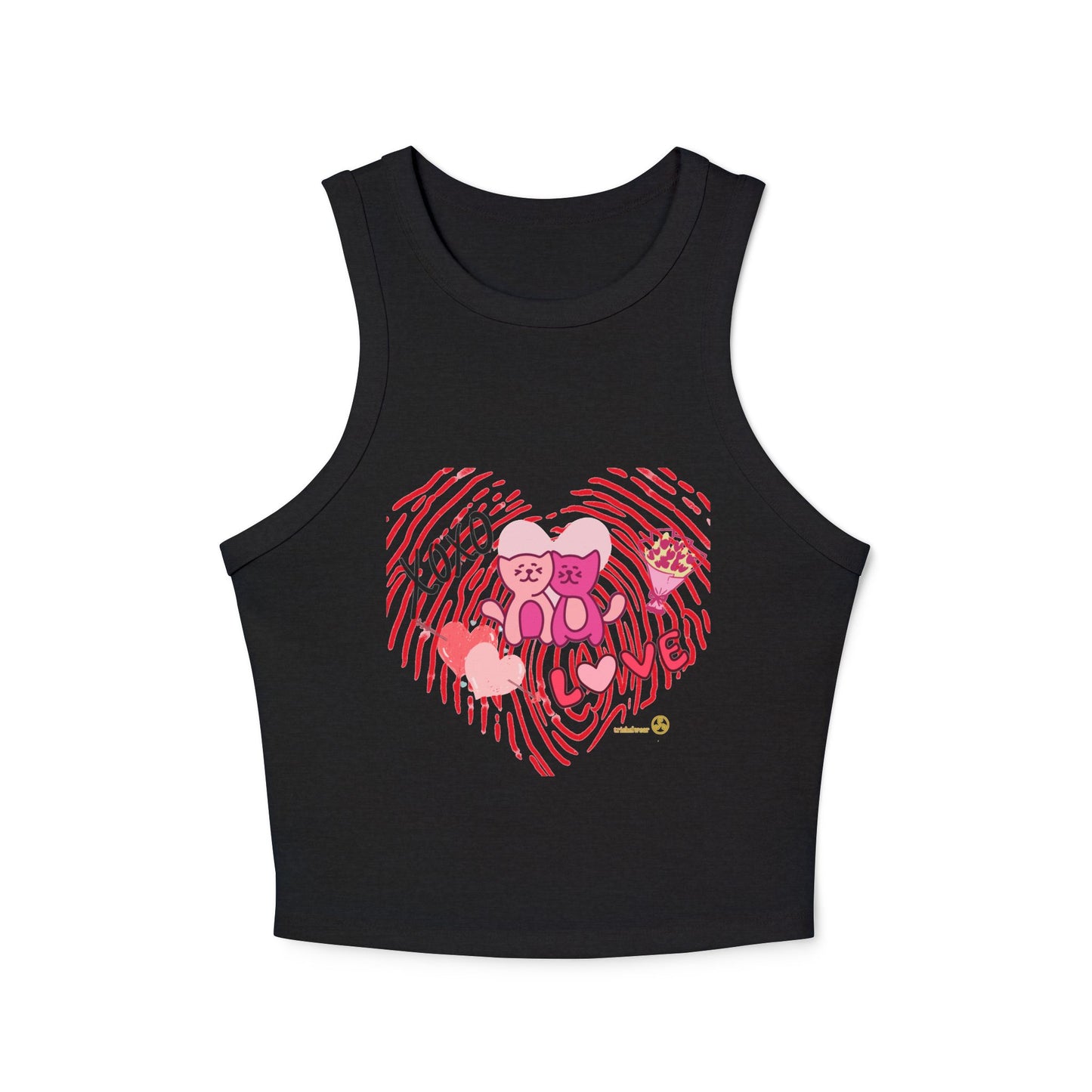 heart Women's Micro Rib Racer Tank Top