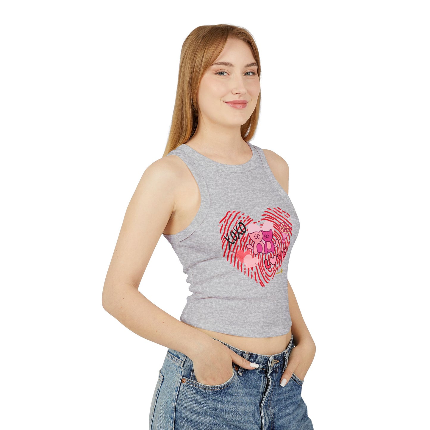 heart Women's Micro Rib Racer Tank Top