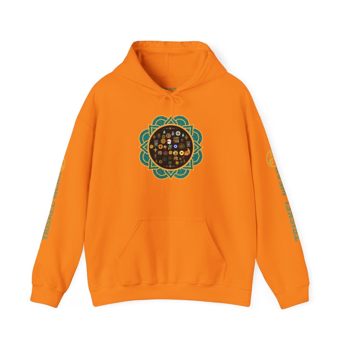 Hooded Sweatshirt with Sigils for Good Luck and Spiritual Protection