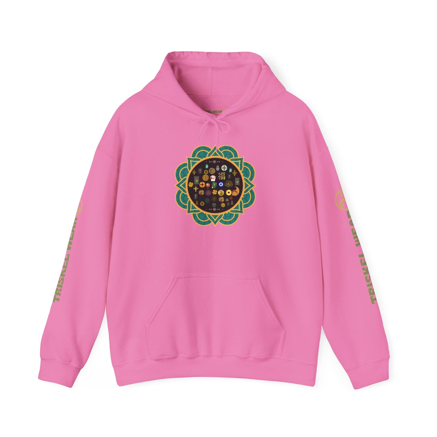 Hooded Sweatshirt with Sigils for Good Luck and Spiritual Protection