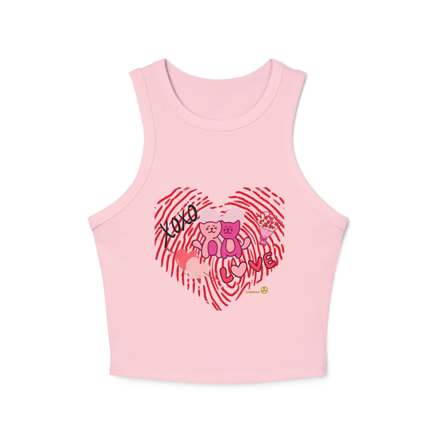 heart Women's Micro Rib Racer Tank Top