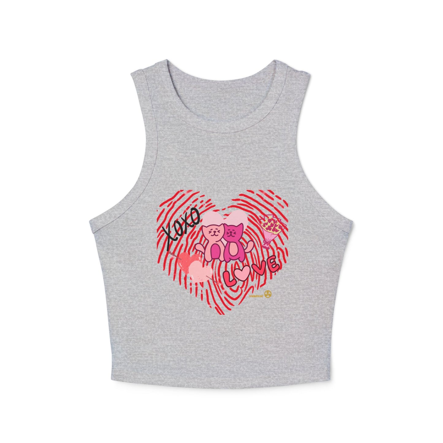 heart Women's Micro Rib Racer Tank Top